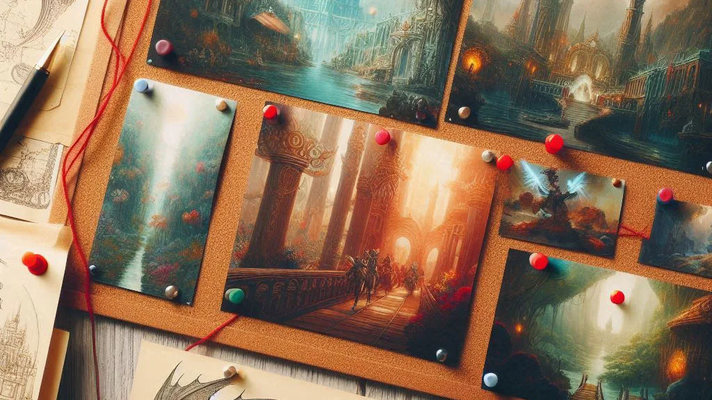 a guide to better world building for beginners mood board
