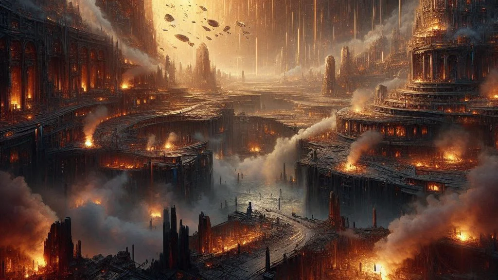 a deep dwelling fantasy city rages with a civil war