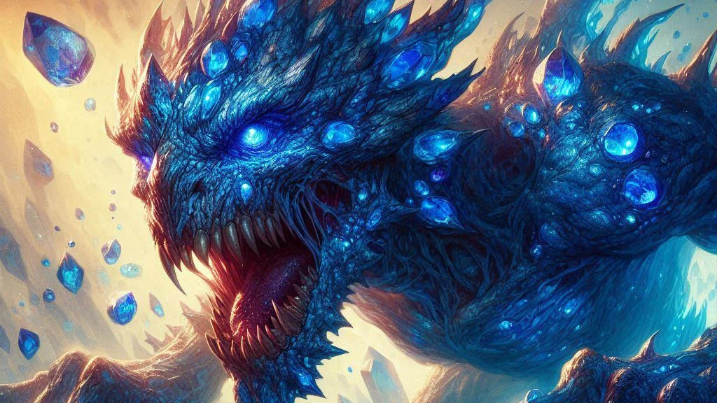a monstrous race made of sapphire